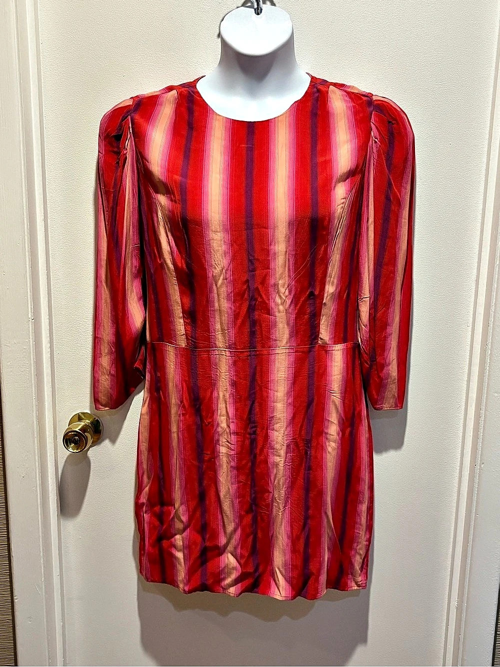 Something Navy Bold Stripe Mini Dress Red & Purple